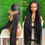 This Picture is about Black Frontal Braided Lace Front Wigs