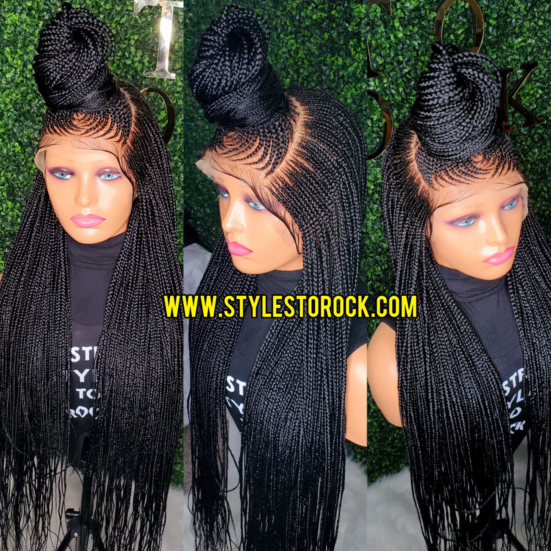 Black Frontal Cornrow Braid Wig