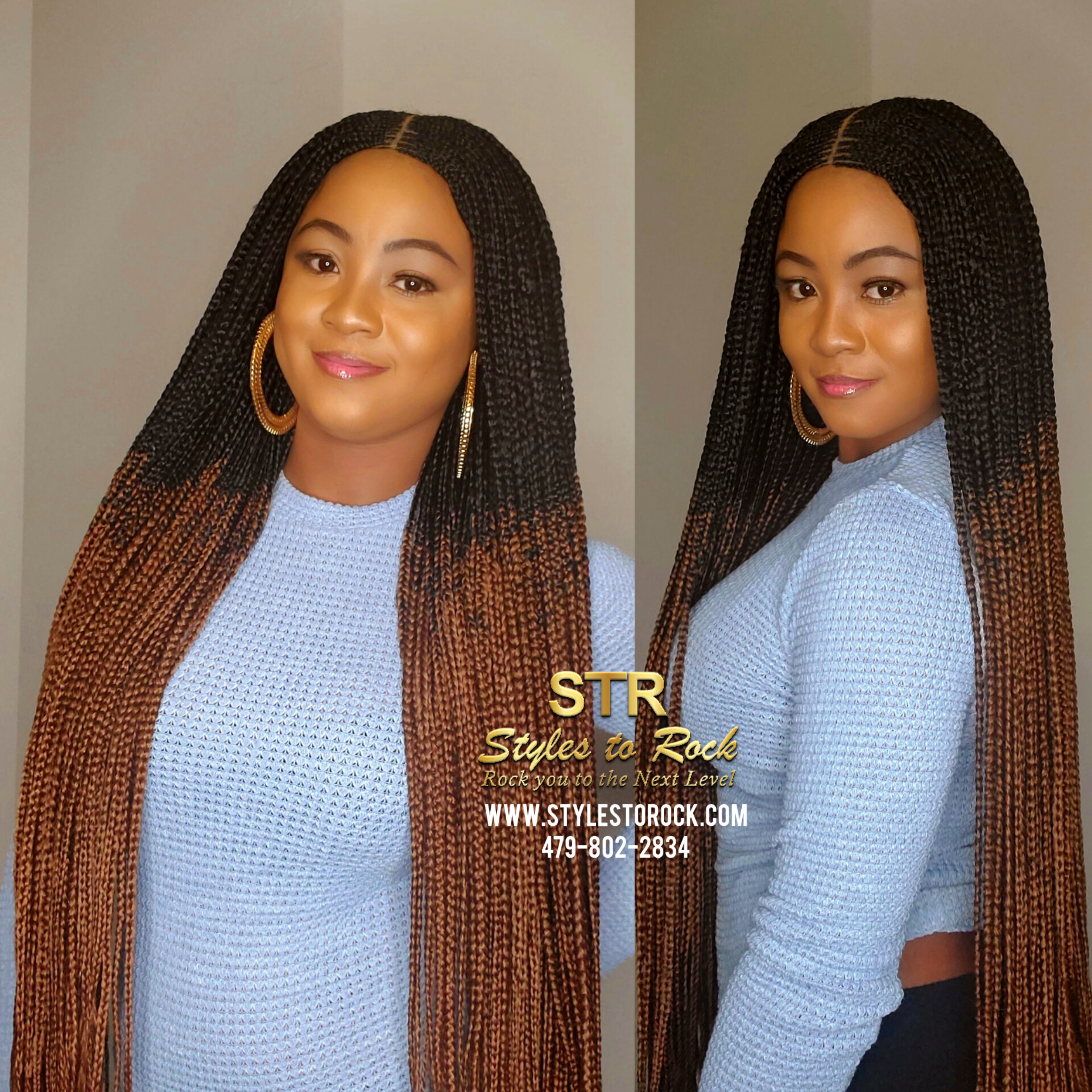 Ombre Cornrow knotless Braided Lace Wig